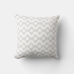 Silver Grey Abstract Geometric Shape Pattern Throw Pillow