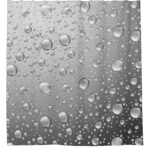 Silver Grey Abstract Water Droplets