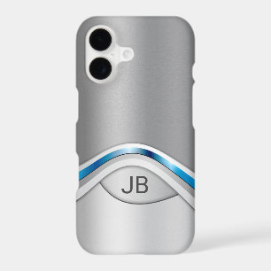 Silver Grey and Blue Metallic Look with Monogram