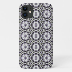 Silver Grey and Lilac Floral Pattern iPhone 11 Case