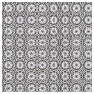 Silver Grey and Lilac Floral Pattern Fabric