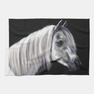 Silver Grey Arabian Horse Kitchen Towel