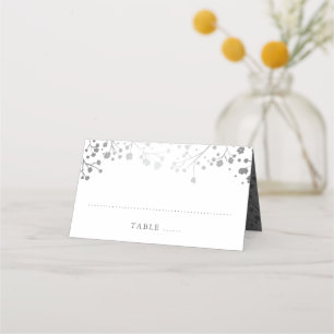 Silver Grey Baby's Breath Elegant Place Card