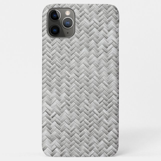Silver Grey Basket Weave Geometric Pattern Case-Mate iPhone Case (Back)
