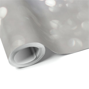 Silver Grey Bokeh Elegant Congratulations Custom Wrapping Paper
