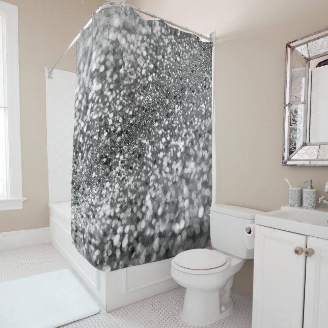 Silver Grey Bokeh Glitter #1 (Faux Glitter) #decor (In Situ)