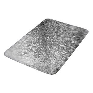Silver Grey Bokeh Glitter #1 (Faux Glitter) #decor Bath Mat