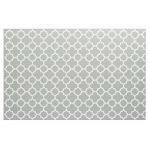 Silver Grey Classic Quatrefoil Pattern Fabric