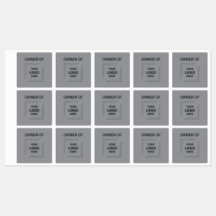 Silver Grey Company Property Asset Label Style