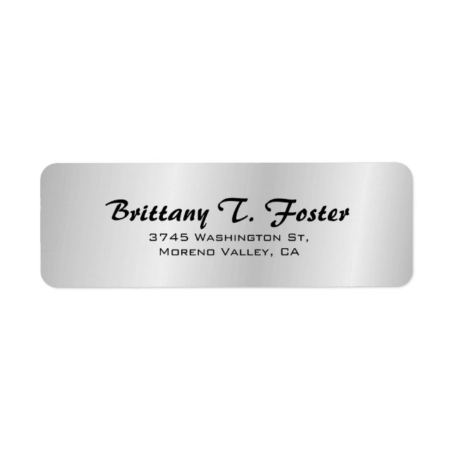 Silver Grey Curve Brush Script Elegant Minimalist (Front)