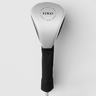 Silver Grey Custom Round Business Logo Company Golf Head Cover