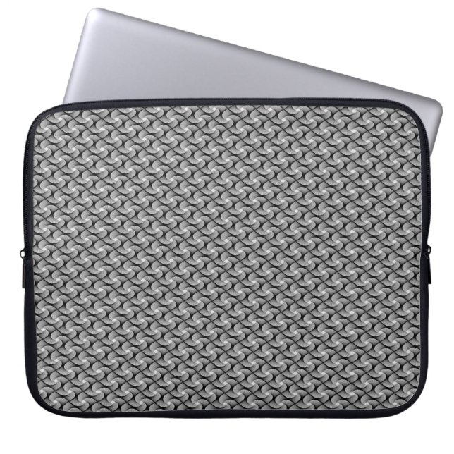 Silver Grey Decorative Laptop Sleeve (Front)