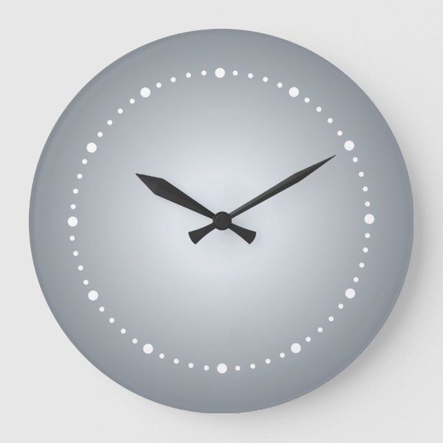 Silver Grey Deep to Light Tones Large Clock (Front)