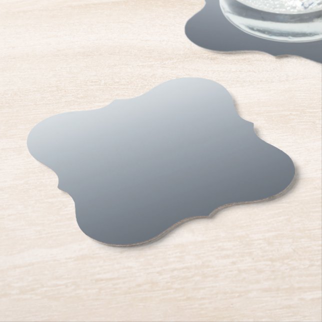 Silver Grey Deep to Light Tones Paper Coaster (Angled)