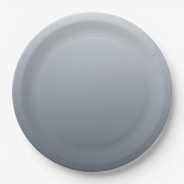 Silver Grey Deep to Light Tones Paper Plate (Front)