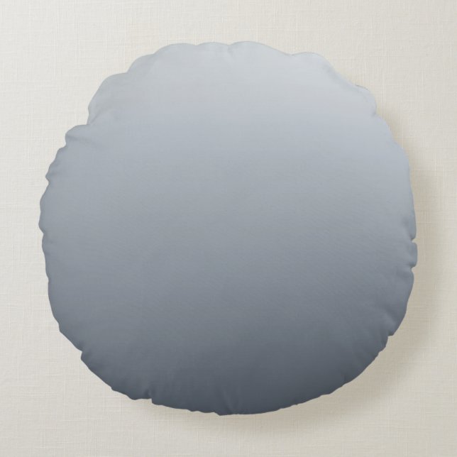 Silver Grey Deep to Light Tones Round Pillow (Front)