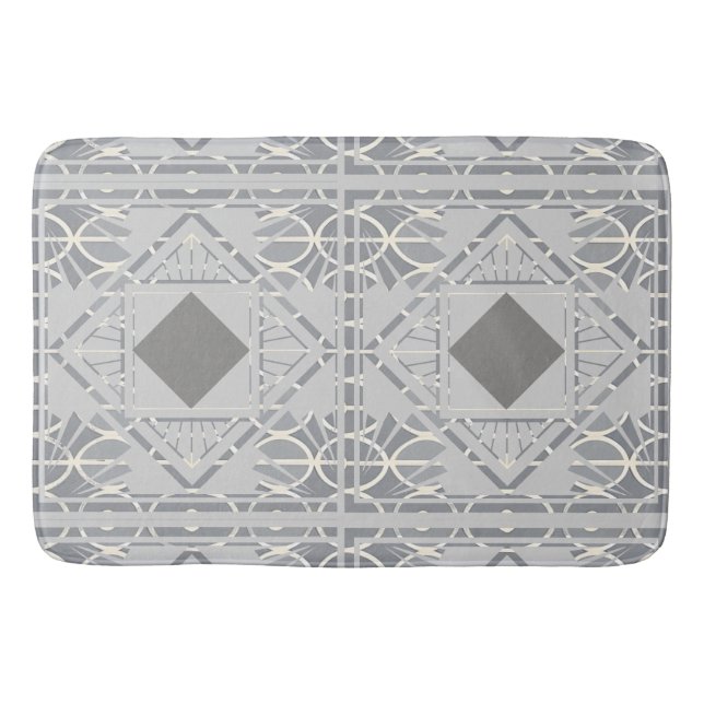 Silver Grey Diamond Bath Mat (Front)