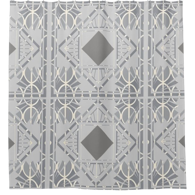 Silver Grey Diamond Shower Curtain  (Front)