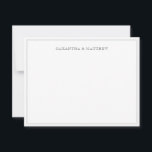Silver Grey Double Border Couple Note Card<br><div class="desc">Silver Grey Double Border Couple Note Card - a quick note thanking friends,  an invite to a dinner party,  weekend visit or getaway,  etc.</div>