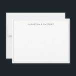 Silver Grey Double Border Couple Note Card<br><div class="desc">Silver Grey Double Border Couple Note Card - a quick note thanking friends,  an invite to a dinner party,  weekend visit or getaway,  etc.</div>