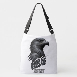 Silver Grey Eagle Vector Art Crossbody Bag