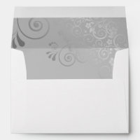 Silver Grey Elegant Floral Filigree Ornate Wedding