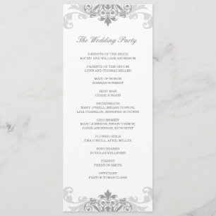 Silver Grey Elegant Ironwork Details Wedding Program