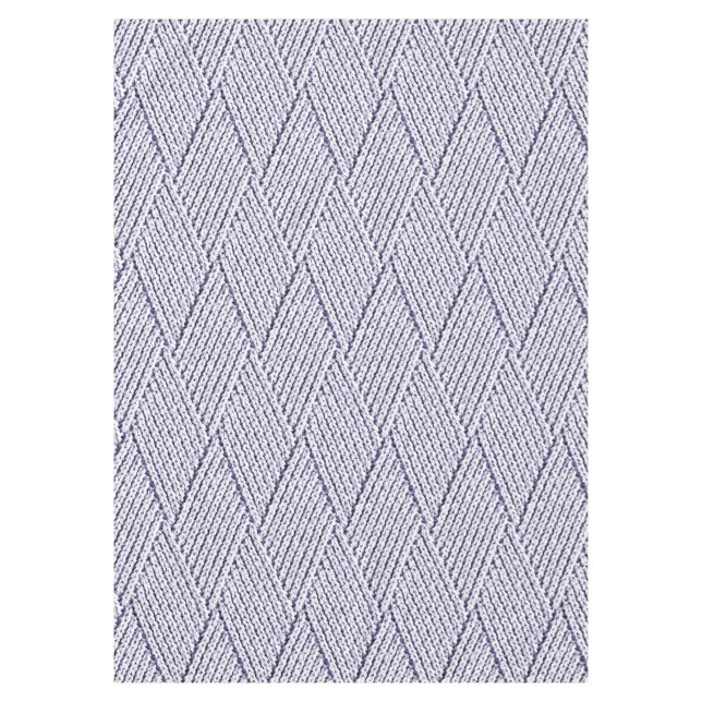 Silver Grey Faux Diamond Knit Pattern Tablecloth (Front)