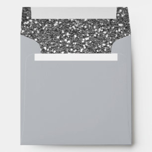 Silver Grey Faux Sparkles Background Texture Print Envelopes