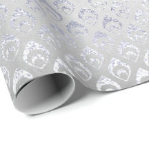 Silver Grey Floral Peacock Royal Shiny