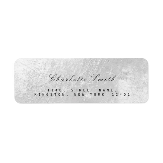 Silver Grey Foil Metal Return Address Labels