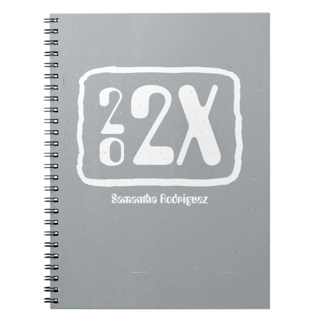 Silver Grey Funky Classe Année Carnet (Devant)