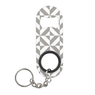 Silver Grey Geometric Art Deco Mini Bottle Opener