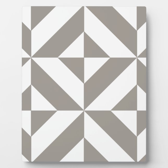 Silver Grey Geometric Art Deco Plaque (Front)