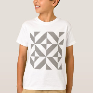 Silver Grey Geometric Art Deco T-Shirt