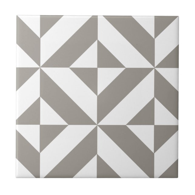 Silver Grey Geometric Art Deco Tile (Front)