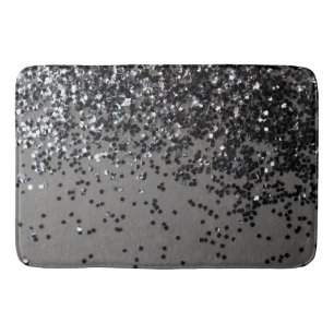 Silver Grey Glitter #4 (Faux Glitter) #shiny #art Bath Mat