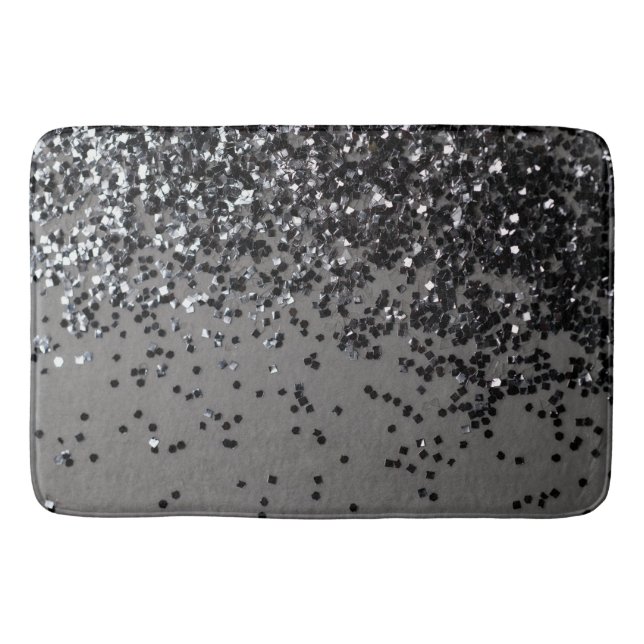 Silver Grey Glitter #4 (Faux Glitter) #shiny #art Bath Mat (Front)