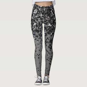 Silver Grey Glitter #4 (Faux Glitter) #shiny #art Leggings