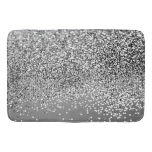 Silver Grey Glitter #5 (Faux Glitter) #shiny #art Bath Mat
