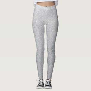 Silver Grey Glitter Leggings