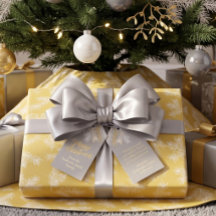 Silver Grey Gold Chic Elegant Christmas Botanical