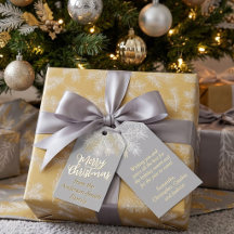 Silver Grey Gold Chic Elegant Christmas Botanical