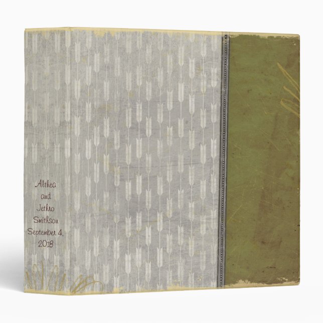 Silver Grey Green  Scrapbook Photo Album Binder (Front/Spine)