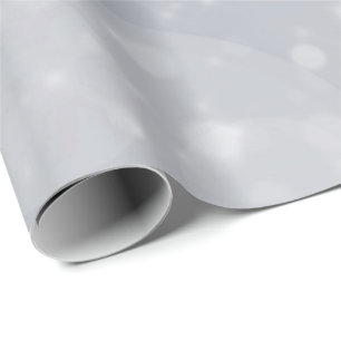 Silver Grey Grey Glitter White Pretty Bokeh Spark Wrapping Paper
