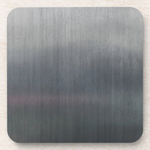 Silver Grey Grey Metallic Metal Texture Pattern Coaster