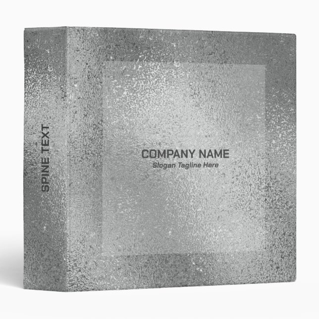Silver grey iridescent shimmering glass texture binder (Front/Spine)
