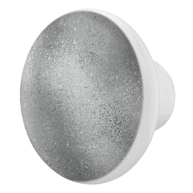 Silver grey iridescent texture ceramic knob (Right)