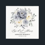 Silver Grey Ivory Floral boho Ivory Bridal Shower Napkin<br><div class="desc">Elegant floral winter bridal shower napkin features elegant grey ,  ivory and silver watercolor flower bouquet frosty-hued greenery. Please contact me for any help in customization or if you need any other product with this design.</div>