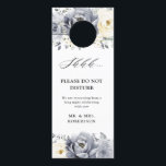 Silver Grey Ivory Floral Wedding Do Not Disturb Door Hanger<br><div class="desc">Elegant floral winter wedding  do not disturb door hanger features elegant grey ,  ivory and silver watercolor flower bouquet frosty-hued greenery. Please contact me for any help in customization or if you need any other product with this design.</div>
